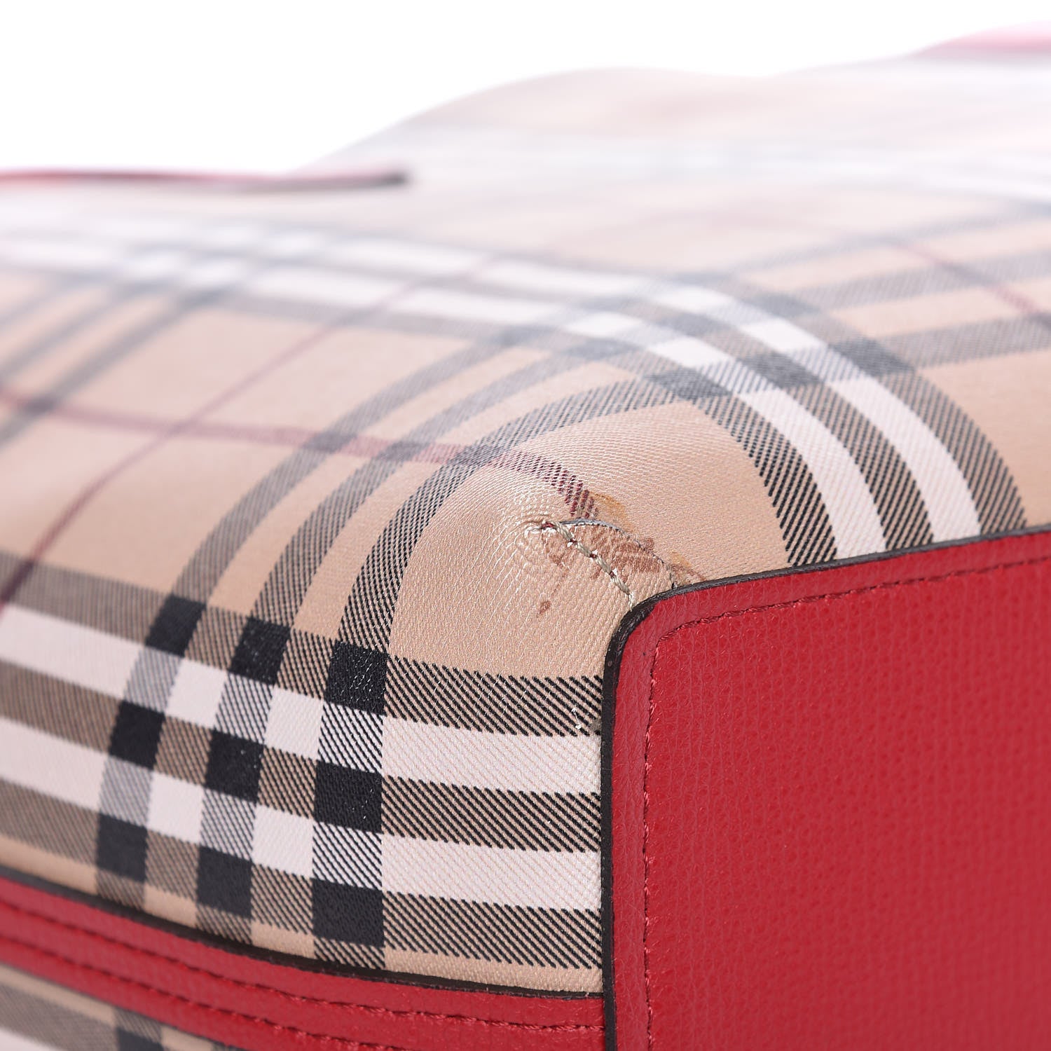 Burberry Haymarket Check Medium Reversible Tote Red 16 of 18