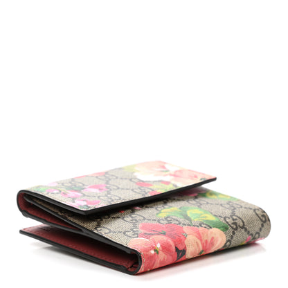 Gucci GG Supreme Monogram Blooms French Flap Wallet Beige Multicolor Dry Rose 4 of 9