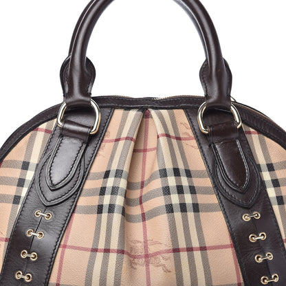 Burberry Haymarket Check Metal Stitch Thornley Satchel Chocolate 9 of 9
