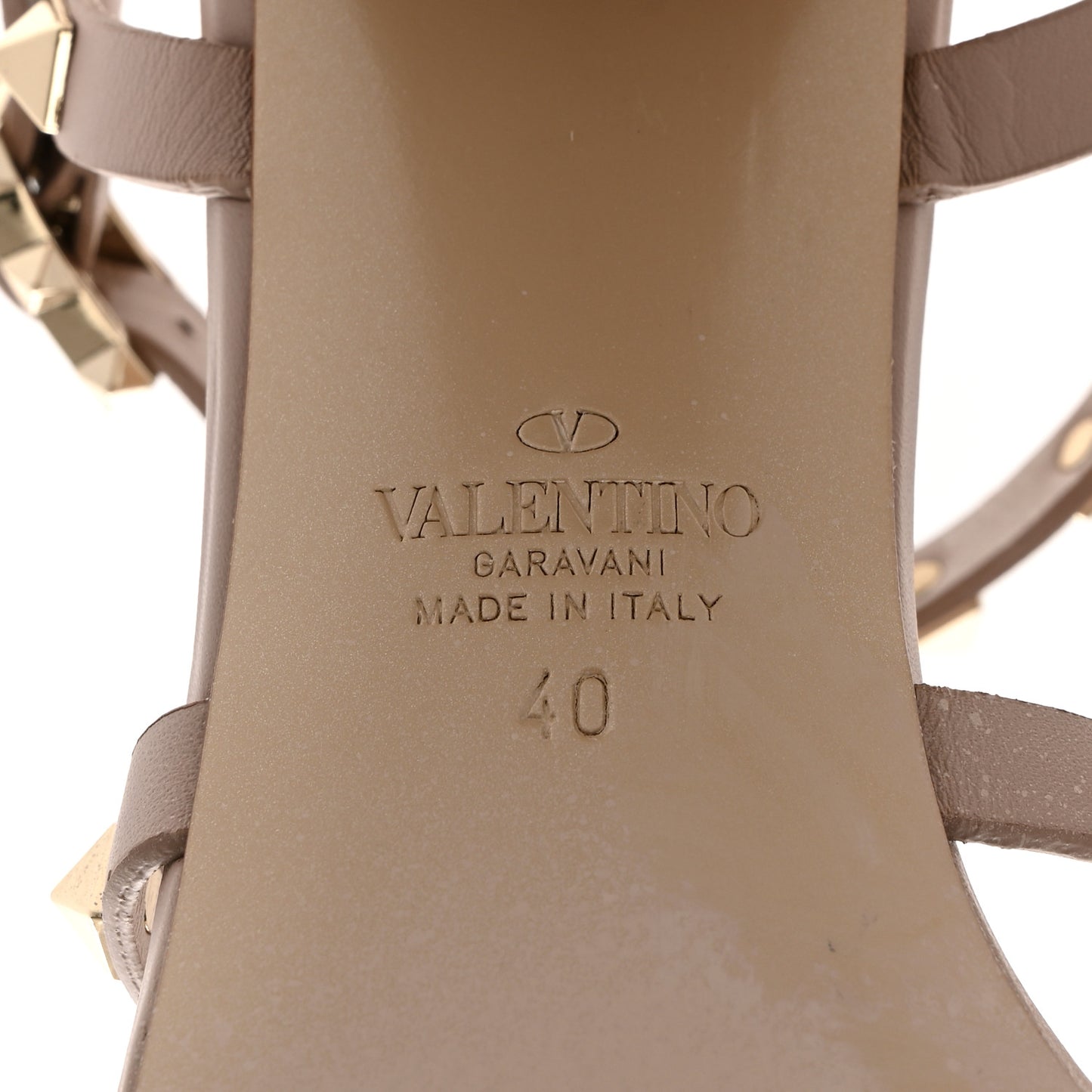 Calfskin Rockstud 60mm City Sandals 40 Poudre