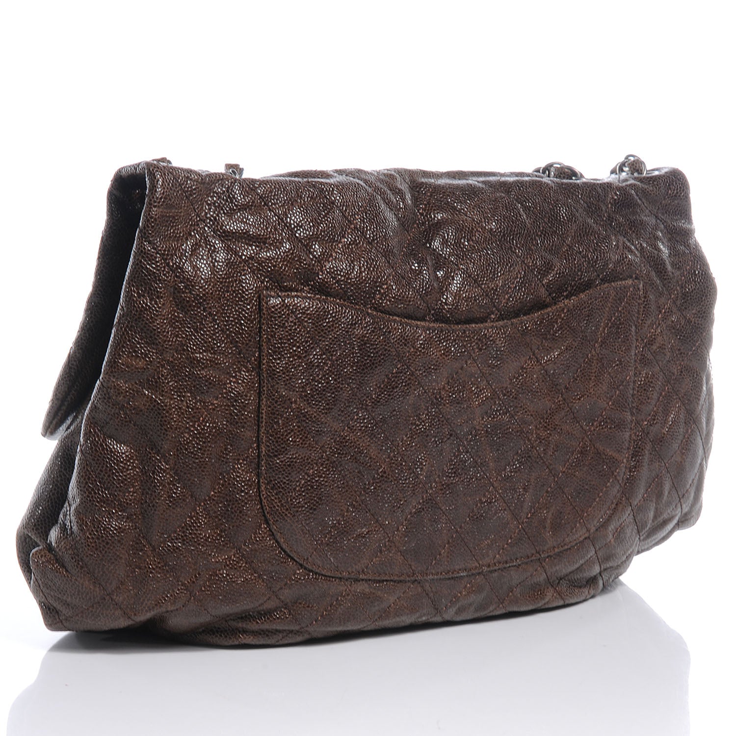 Chanel Caviar Maxi Elastic Flap Brown 3 of 8