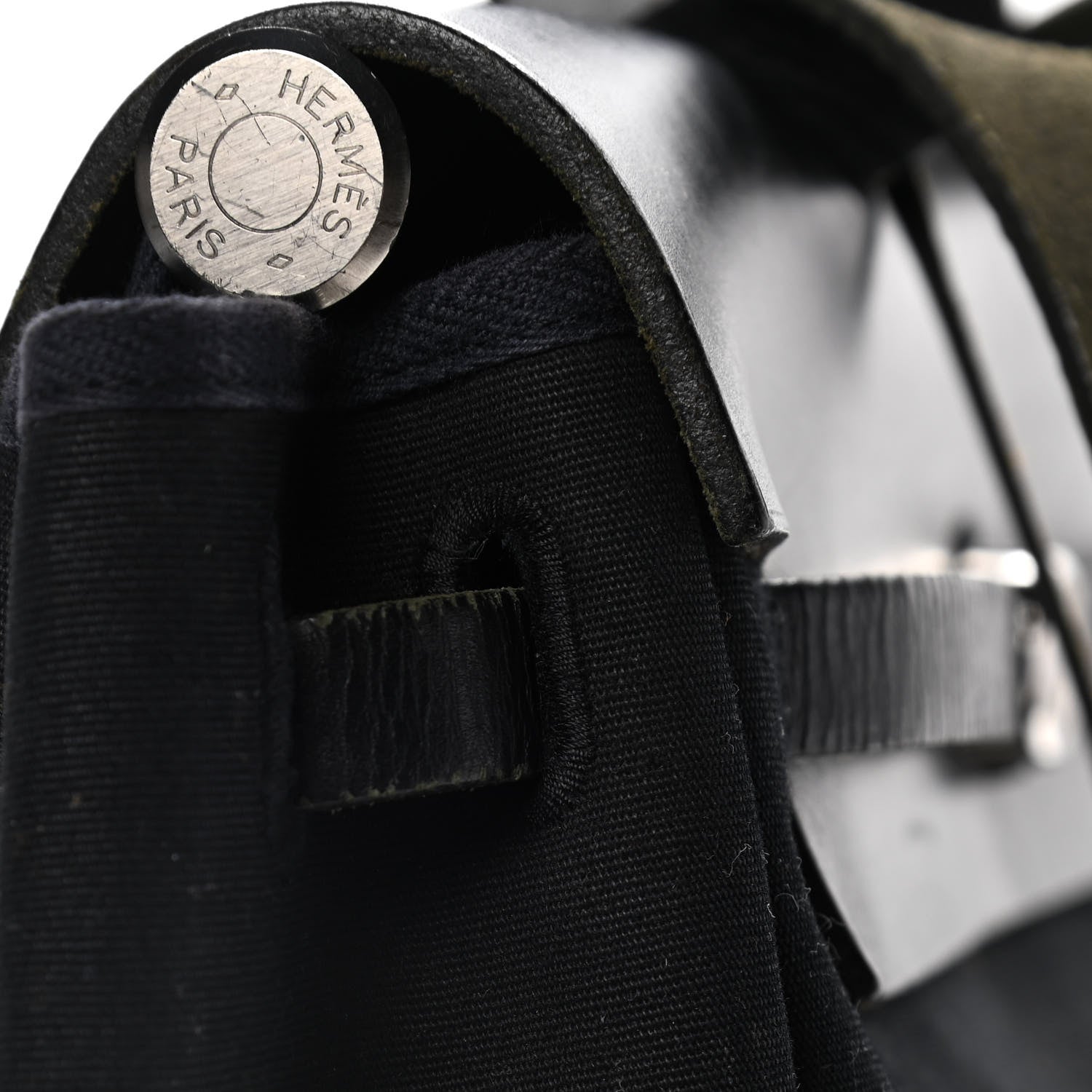 Hermes Toile Vache Calfskin Herbag 30 PM Black 13 of 22