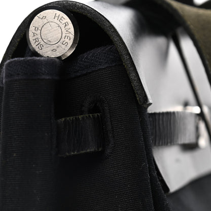 Hermes Toile Vache Calfskin Herbag 30 PM Black 13 of 22