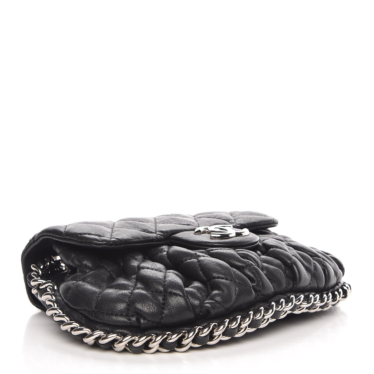 Chanel Washed Lambskin Quilted Mini Chain Around Flap Black 4 of 14