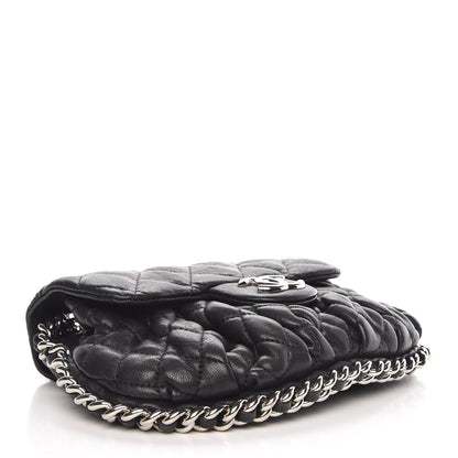 Chanel Washed Lambskin Quilted Mini Chain Around Flap Black 4 of 14