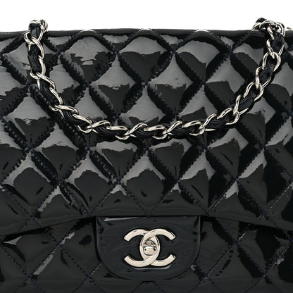 Chanel Patent Quilted Jumbo Single Flap Navy 8 of 12