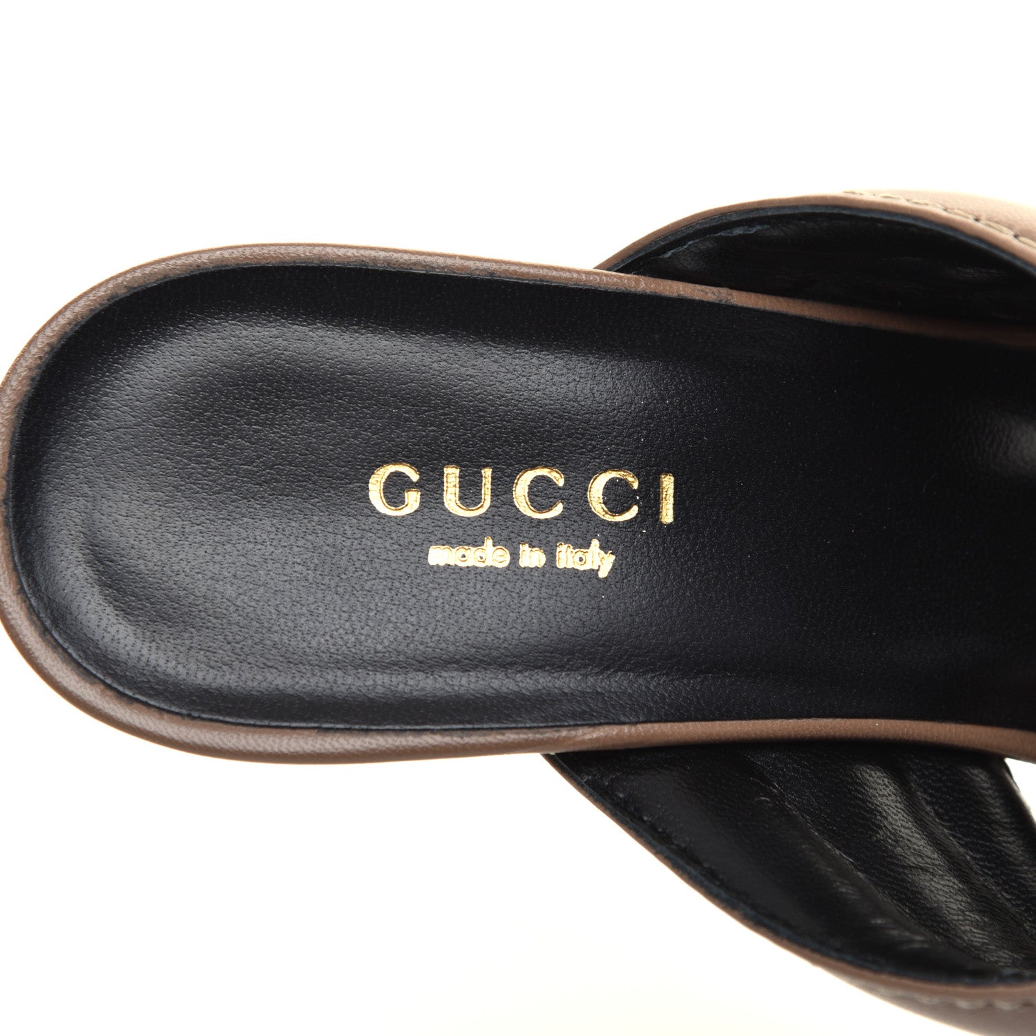 Gucci Malaga Kid Webby Crossover High Heel Slide Sandals 37.5 Porcelain Rose 7 of 8