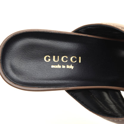 Gucci Malaga Kid Webby Crossover High Heel Slide Sandals 37.5 Porcelain Rose 7 of 8