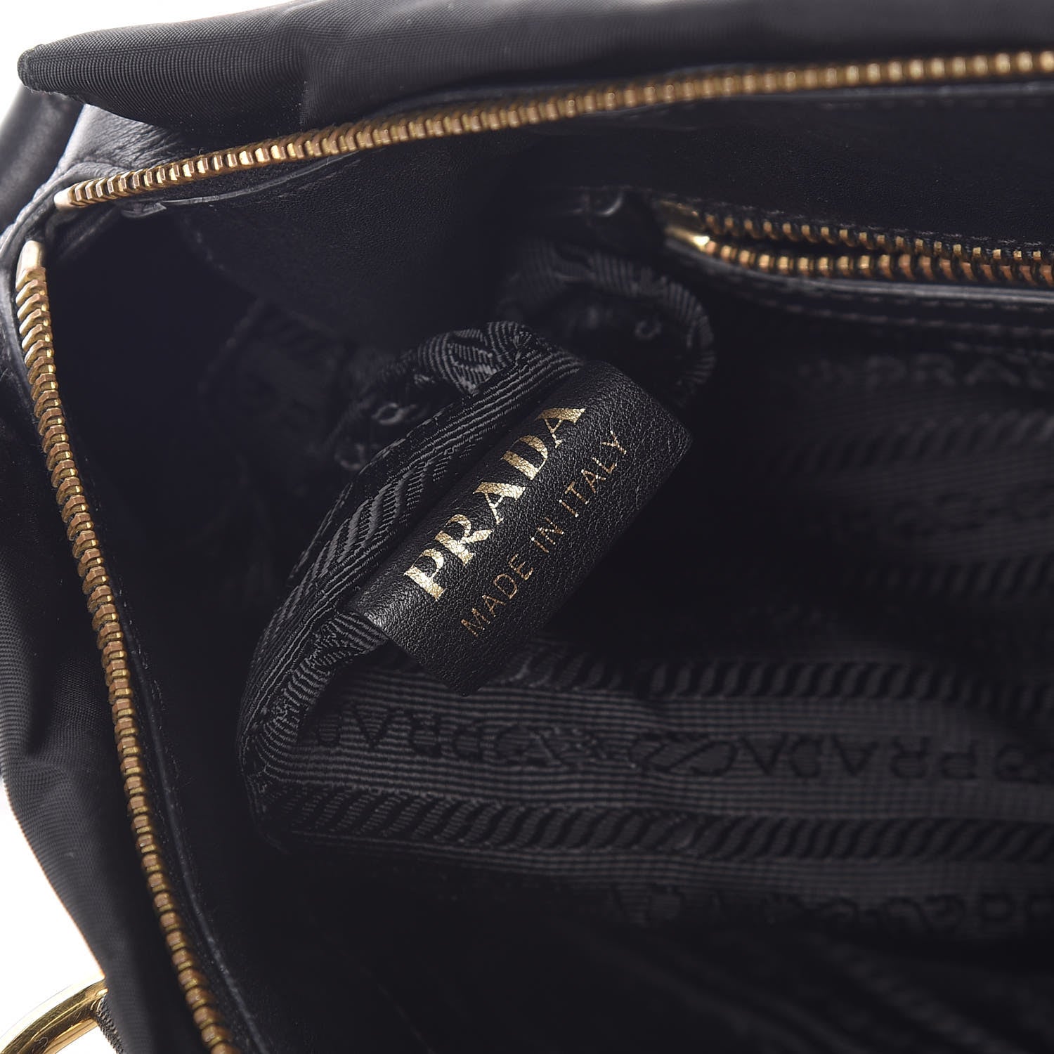 Prada Nylon Tessuto Soft Calfskin Small Shopping Satchel Black 8 of 11
