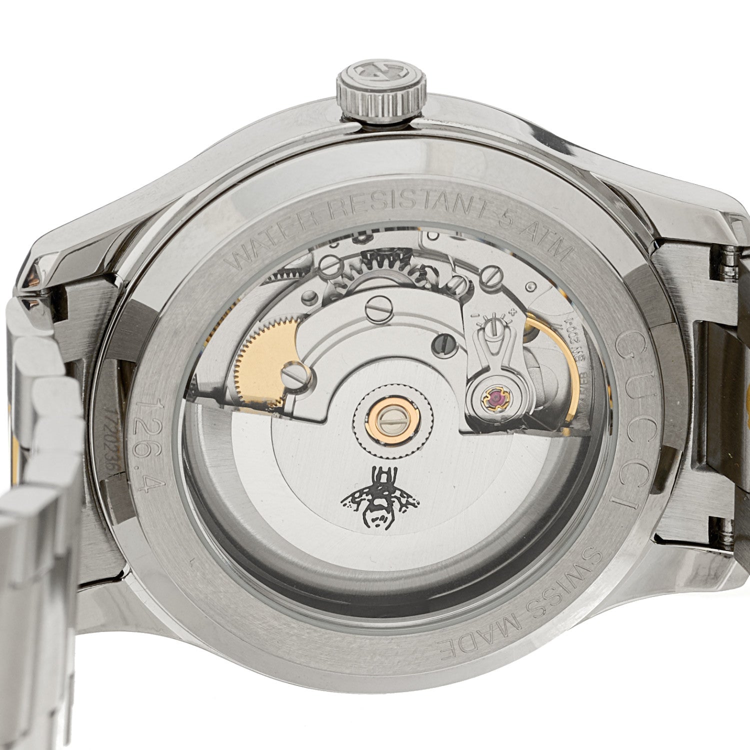 Gucci Stainless Steel 38mm G-Timeless Two Tone Bee Automatic Watch Silver 4 of 5