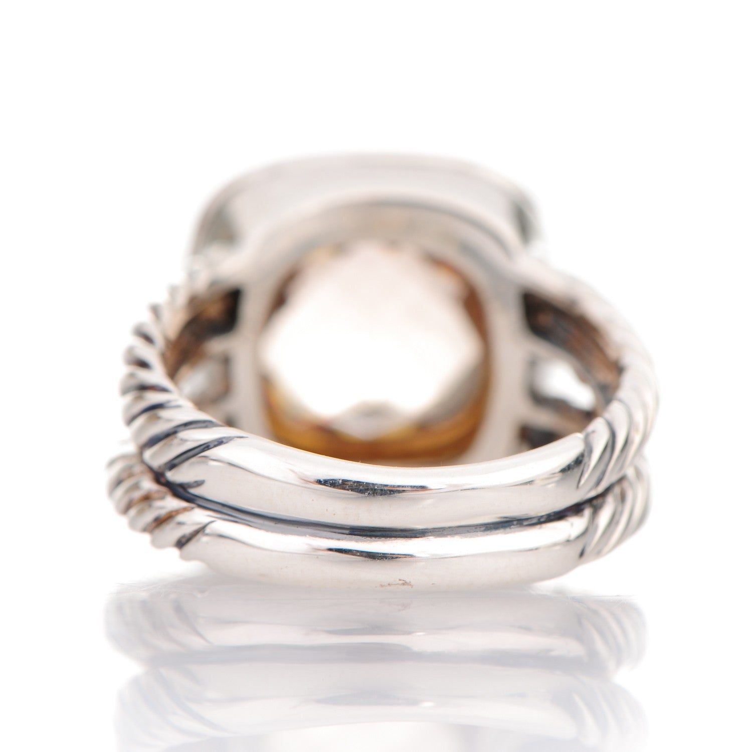 David Yurman Sterling Silver Diamond Morganite 11mm Albion Ring 54 6.75 4 of 6