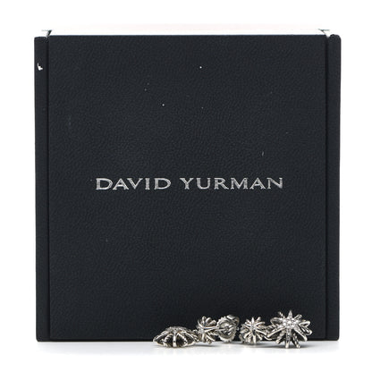David Yurman Sterling Silver Diamond Starburst Double Drop Earrings 5 of 5