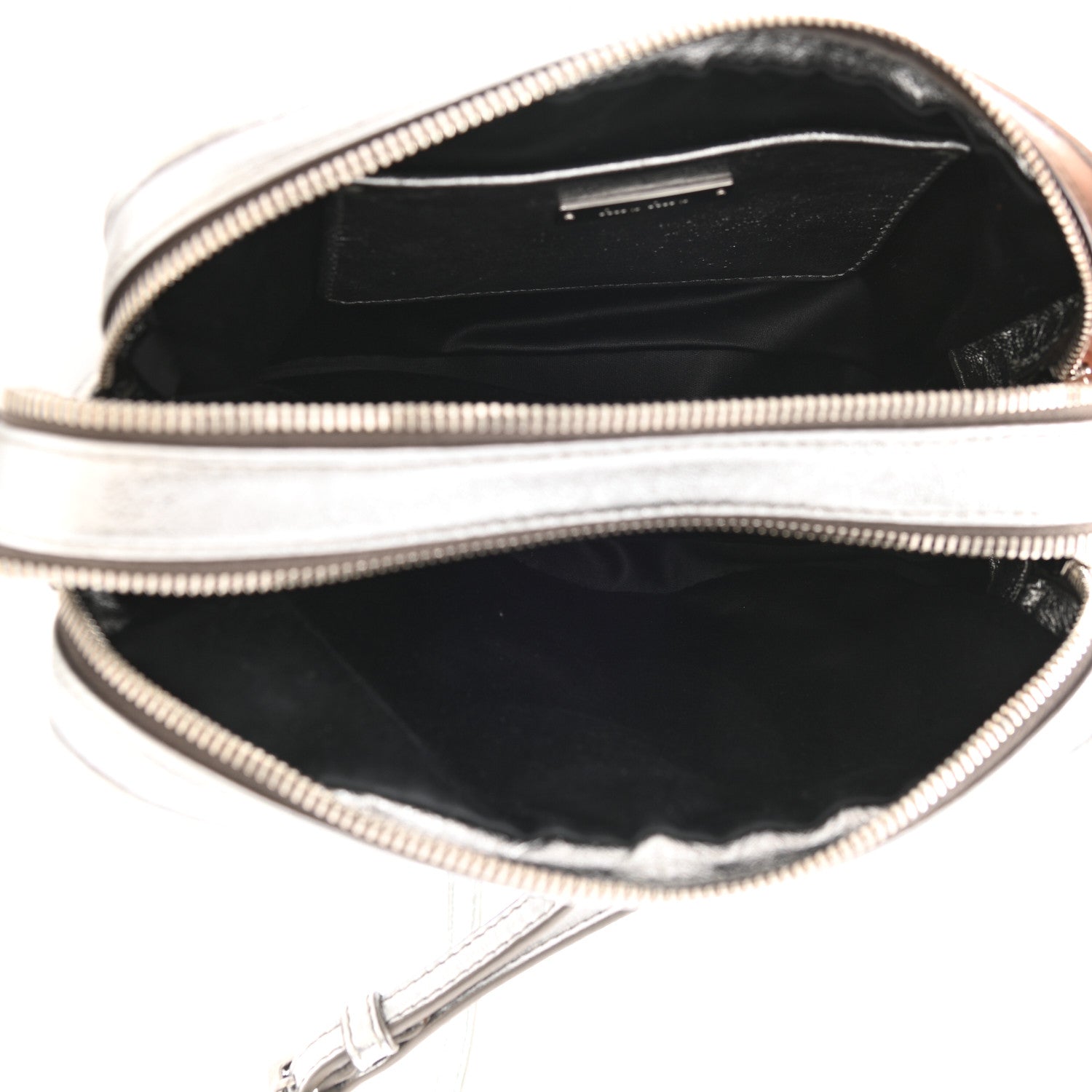 Miu Miu Metallic Nappa Matelasse Double Zip Pochette Clutch Cromo 5 of 10