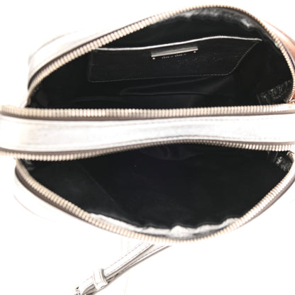 Miu Miu Metallic Nappa Matelasse Double Zip Pochette Clutch Cromo 5 of 10