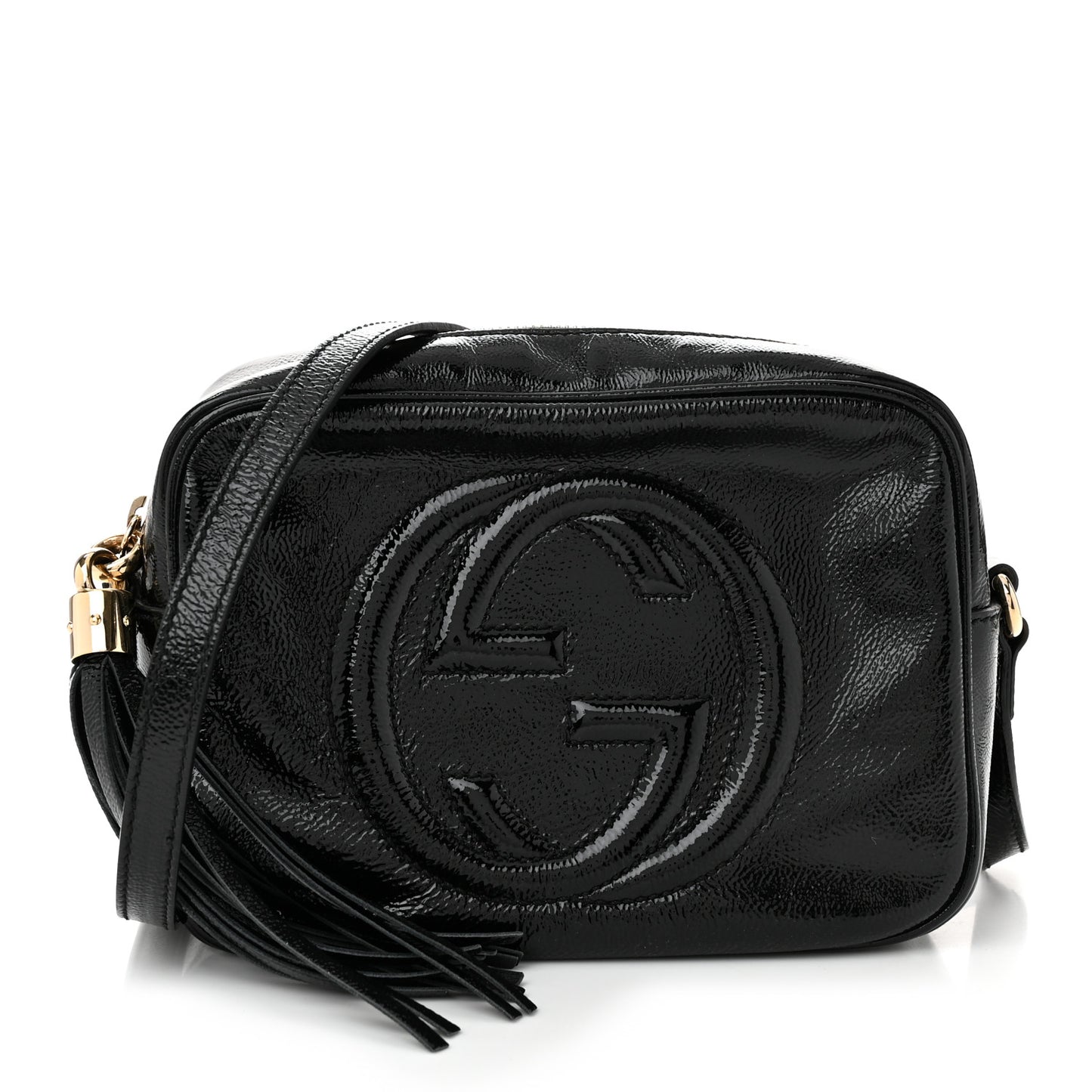 Soft Patent Small Soho Disco Bag Black