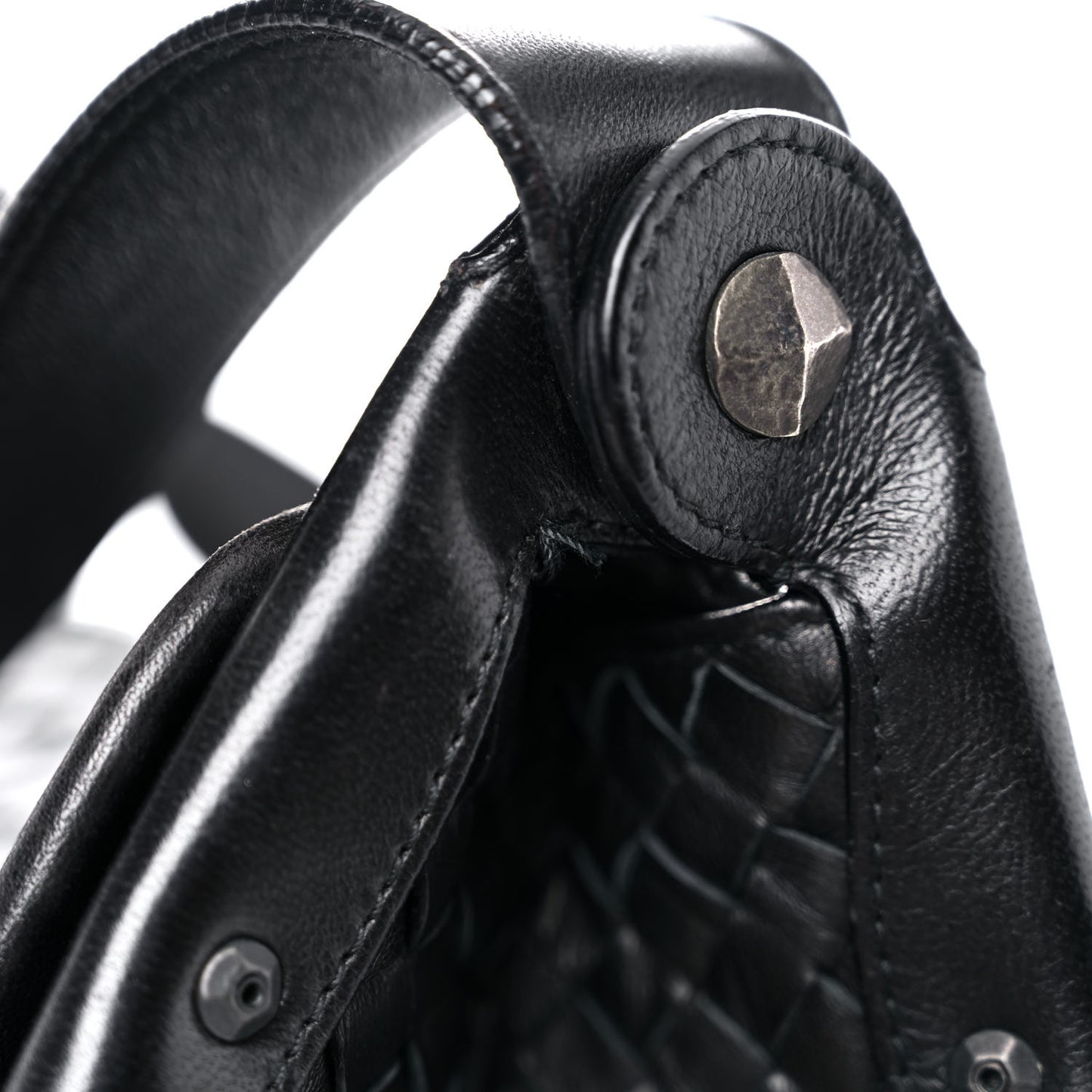 Nappa Intrecciato Messenger Bag Black