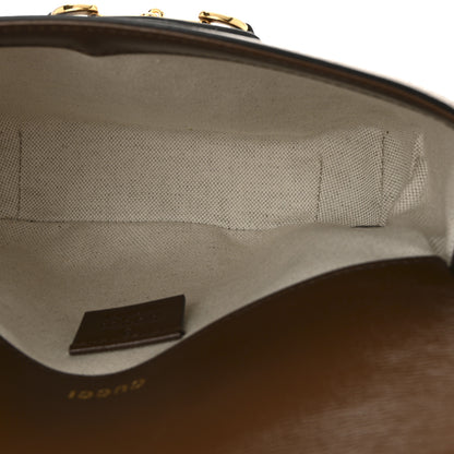 Gucci GG Supreme Monogram Azalea Calfskin Web Mini Horsebit 1955 Shoulder Bag Beige Ebony Brown Sugar 5 of 10