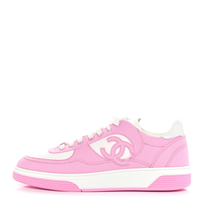 Chanel Cotton Sneakers 39 Pink White 1 of 8