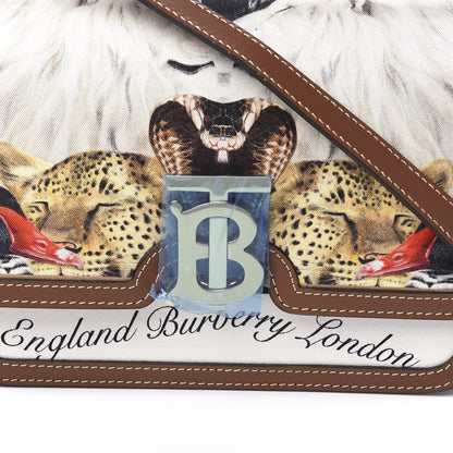 Burberry Calfskin Silk Animalia Print Small TB Bag Tan 8 of 8
