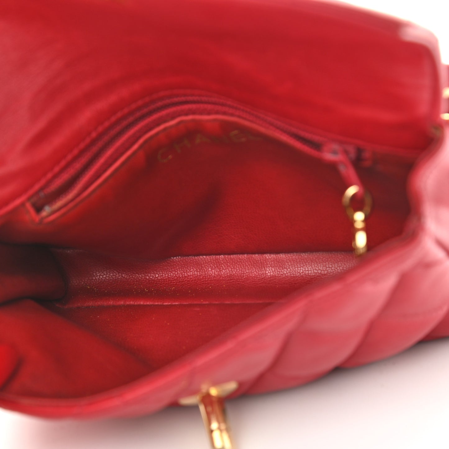 Lambskin Quilted Flap Waist Belt Bag 75 30 Red