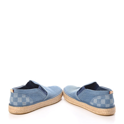 Louis Vuitton Denim Damier Mens Coconut Grove Espadrilles 12 Blue 6 of 12