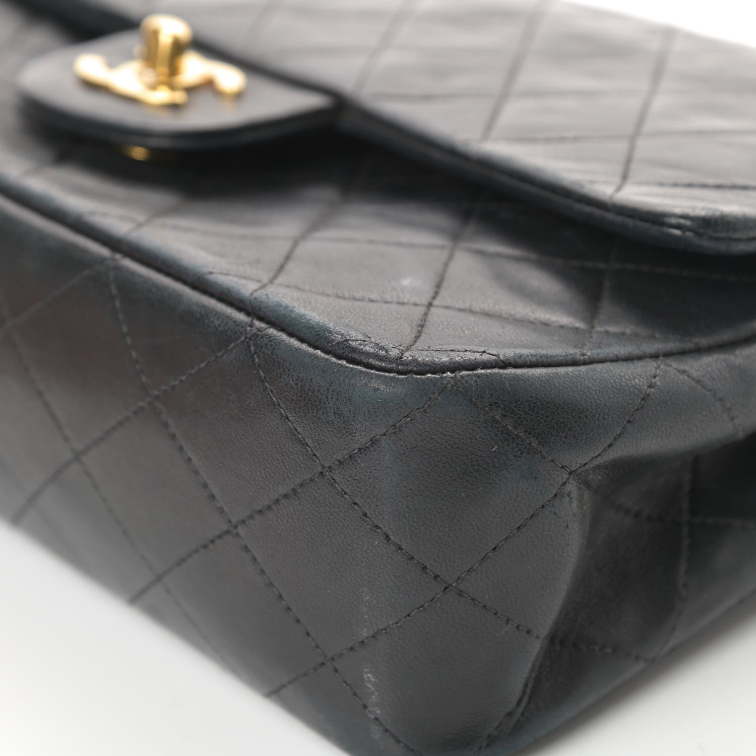 Chanel Lambskin Quilted Medium Double Flap Black 11 of 21