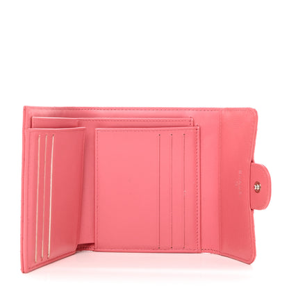 Chanel Caviar Chevron Quilted Compact Flap Wallet Pink 5 of 9