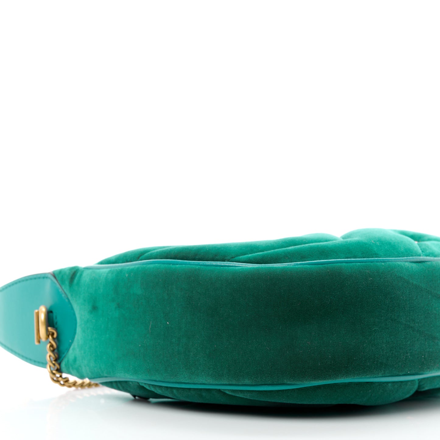 Velvet Matelasse Double G Studs Torchon GG Marmont Half Moon Hobo Marine Green