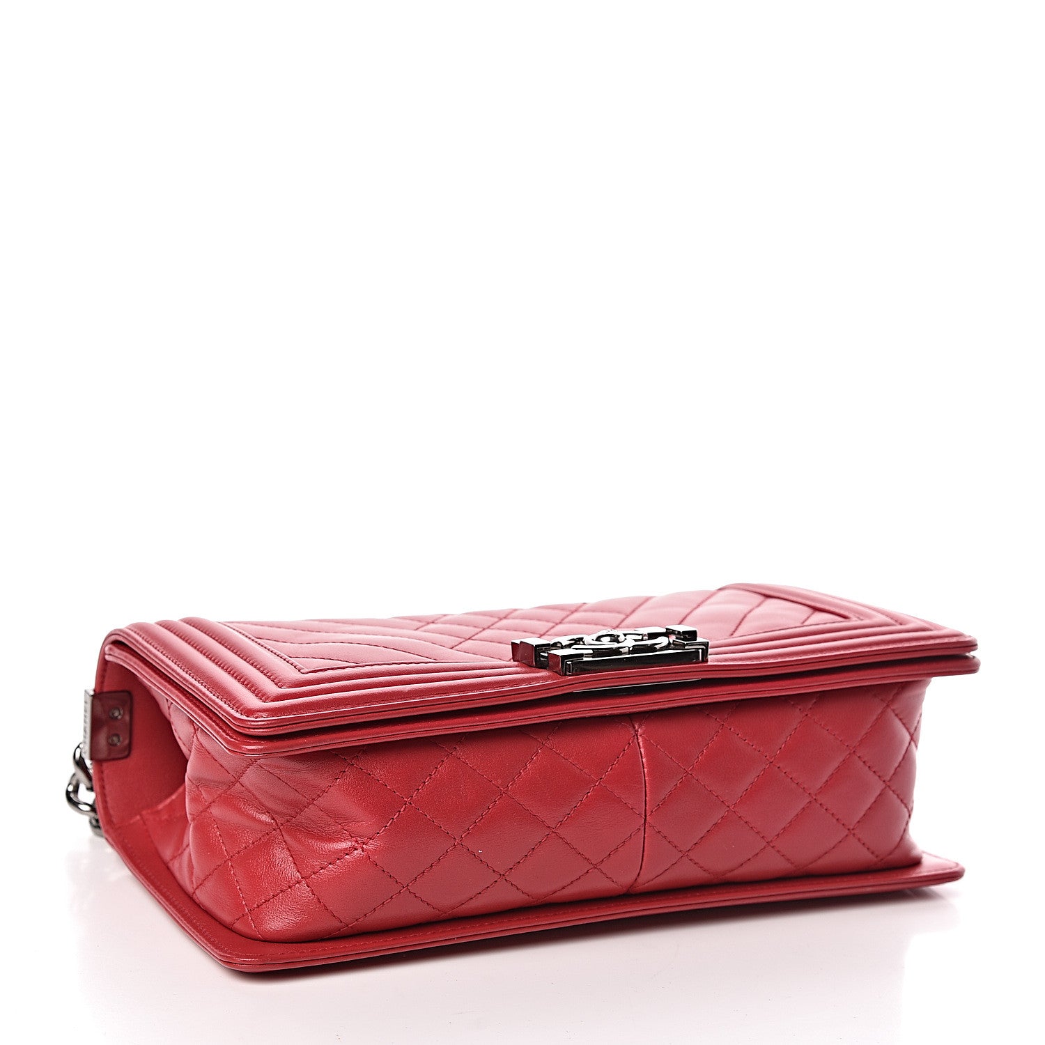 Chanel Lambskin Chevron Quilted Medium Boy Flap Dark Pink 4 of 10