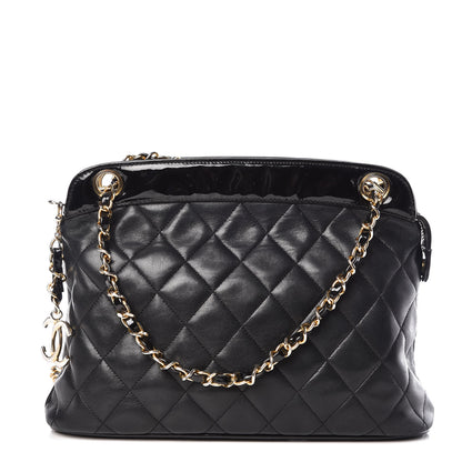 Chanel Lambskin Patent Quilted Shoulder Bag Black 1 of 10