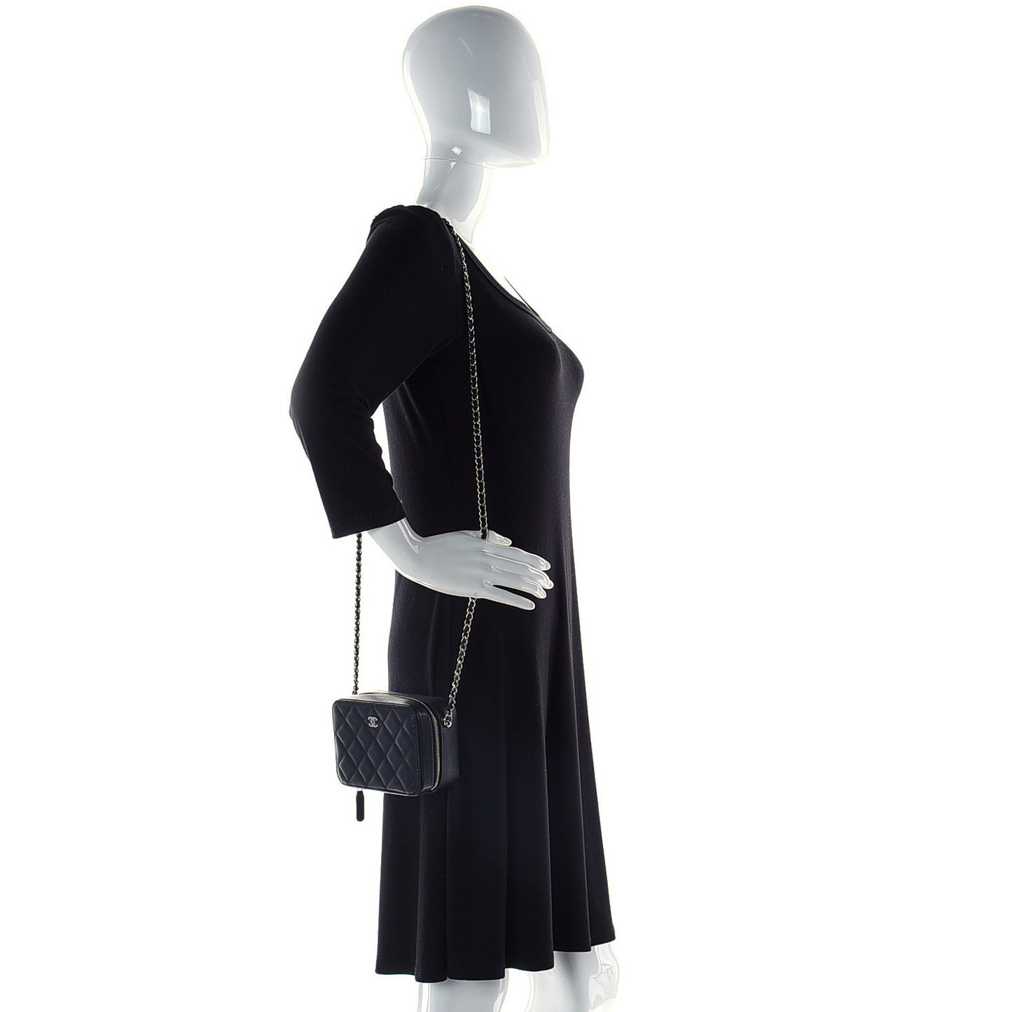 Caviar Quilted Camera Bag Black