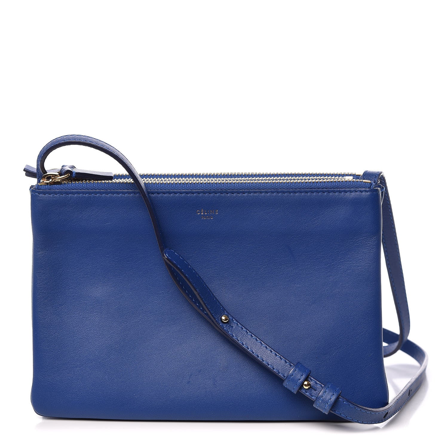 Celine Lambskin Small Trio Crossbody Bag Violet Blue 1 of 10