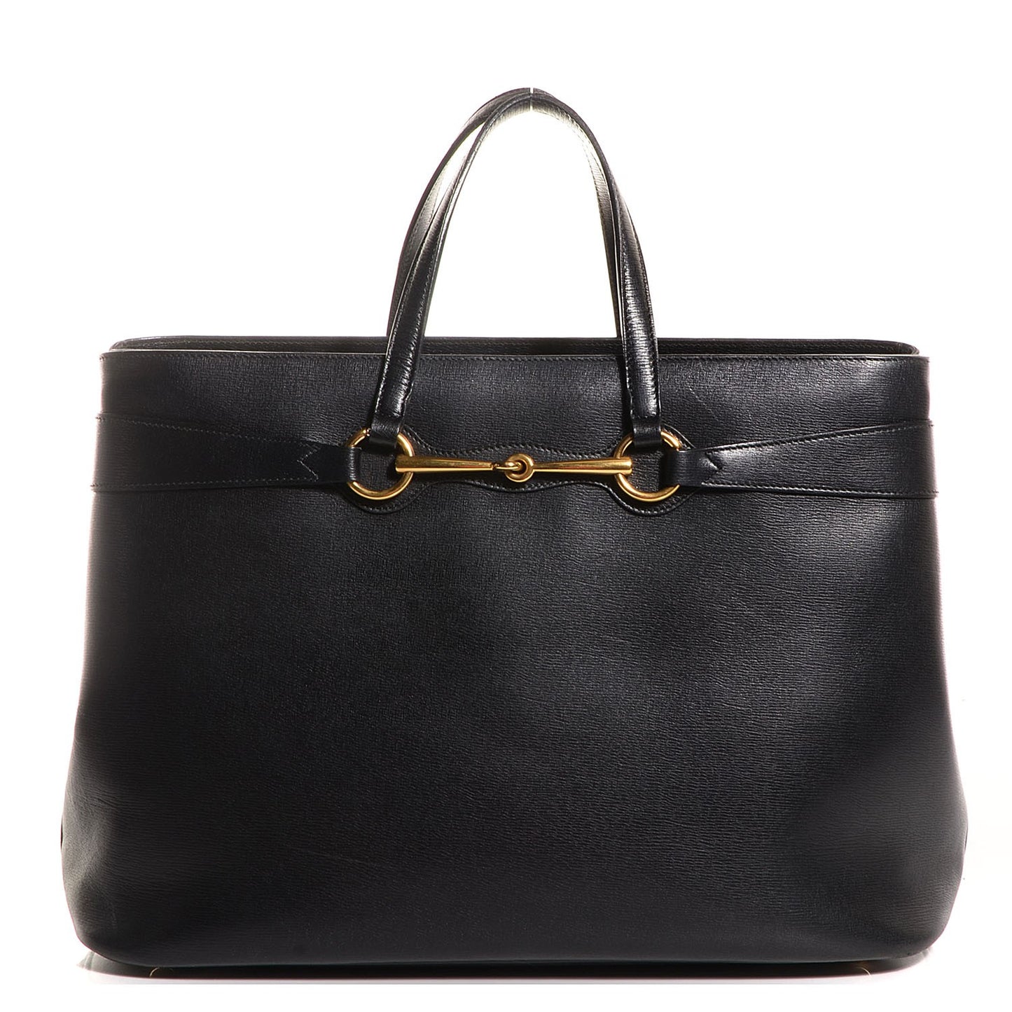 Textured Calfskin Large Bright Bit Tote Black