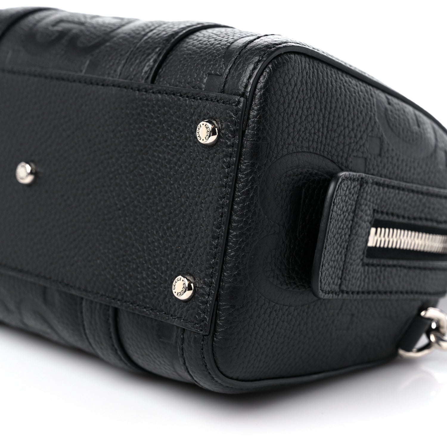 Gucci Piuma Calfskin Jumbo GG Embossed Mini Duffle Bag Black 8 of 8