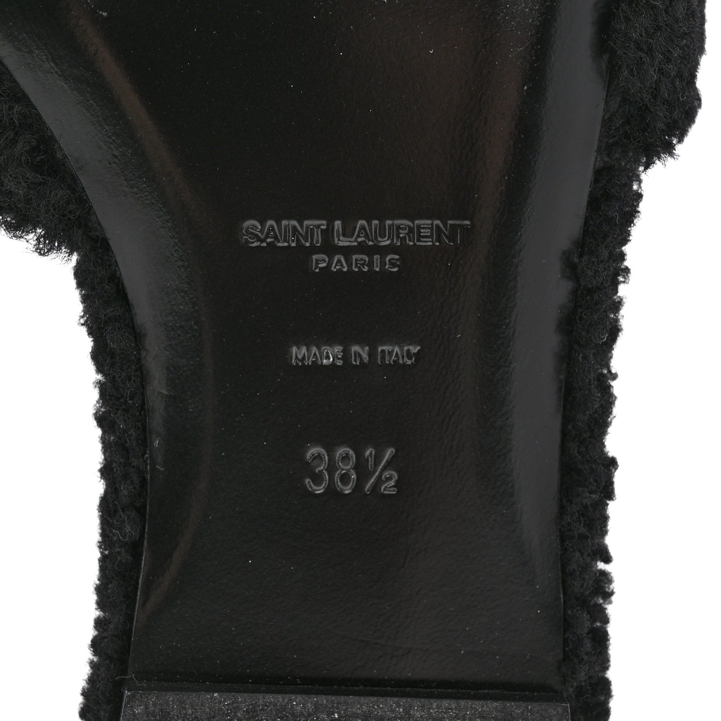 Shearling Tribute Flat Mules 38.5 Black