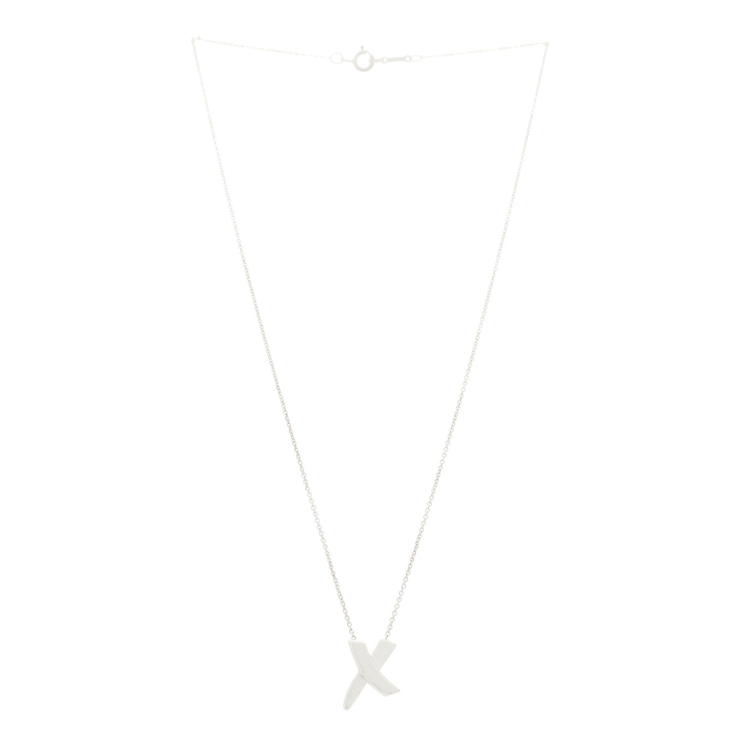 Tiffany Sterling Silver Paloma Picasso Graffiti X Pendant Necklace 3 of 5
