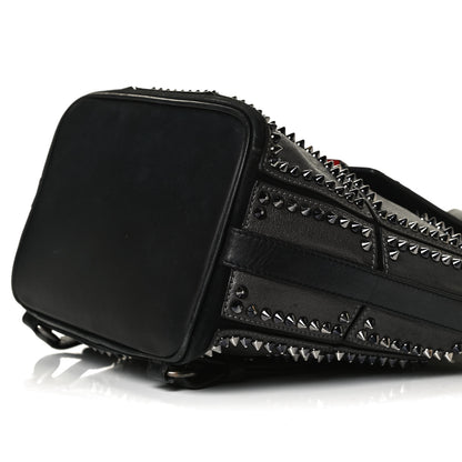 Christian Louboutin Metallic Sheepskin Spikes Lucky L Convertible Backpack Black 9 of 18
