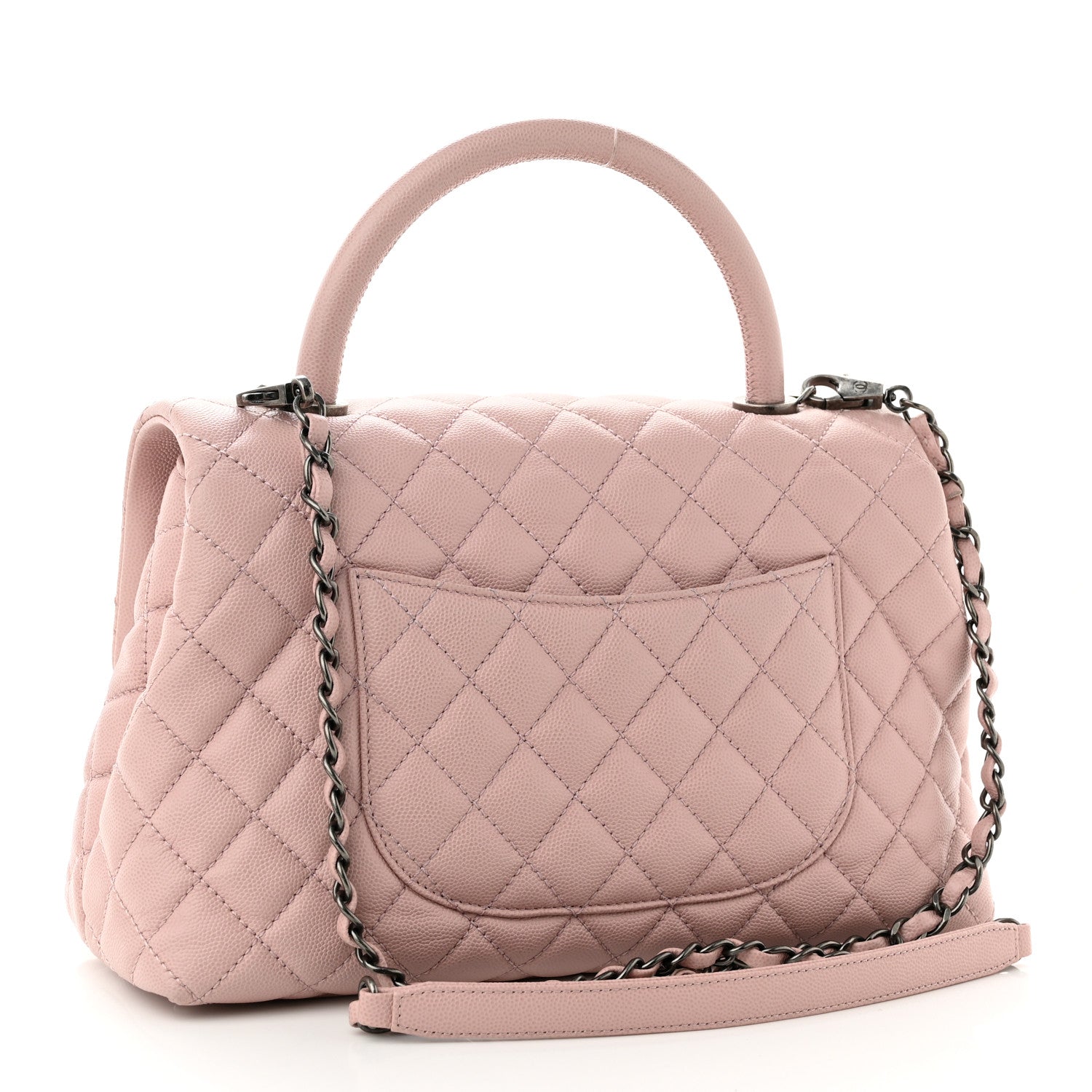 Chanel Caviar Quilted Small Coco Handle Flap Light Pink 2 of 9