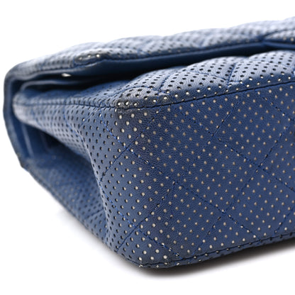 Chanel Lambskin Perforated Medium Double Flap Blue 9 of 11