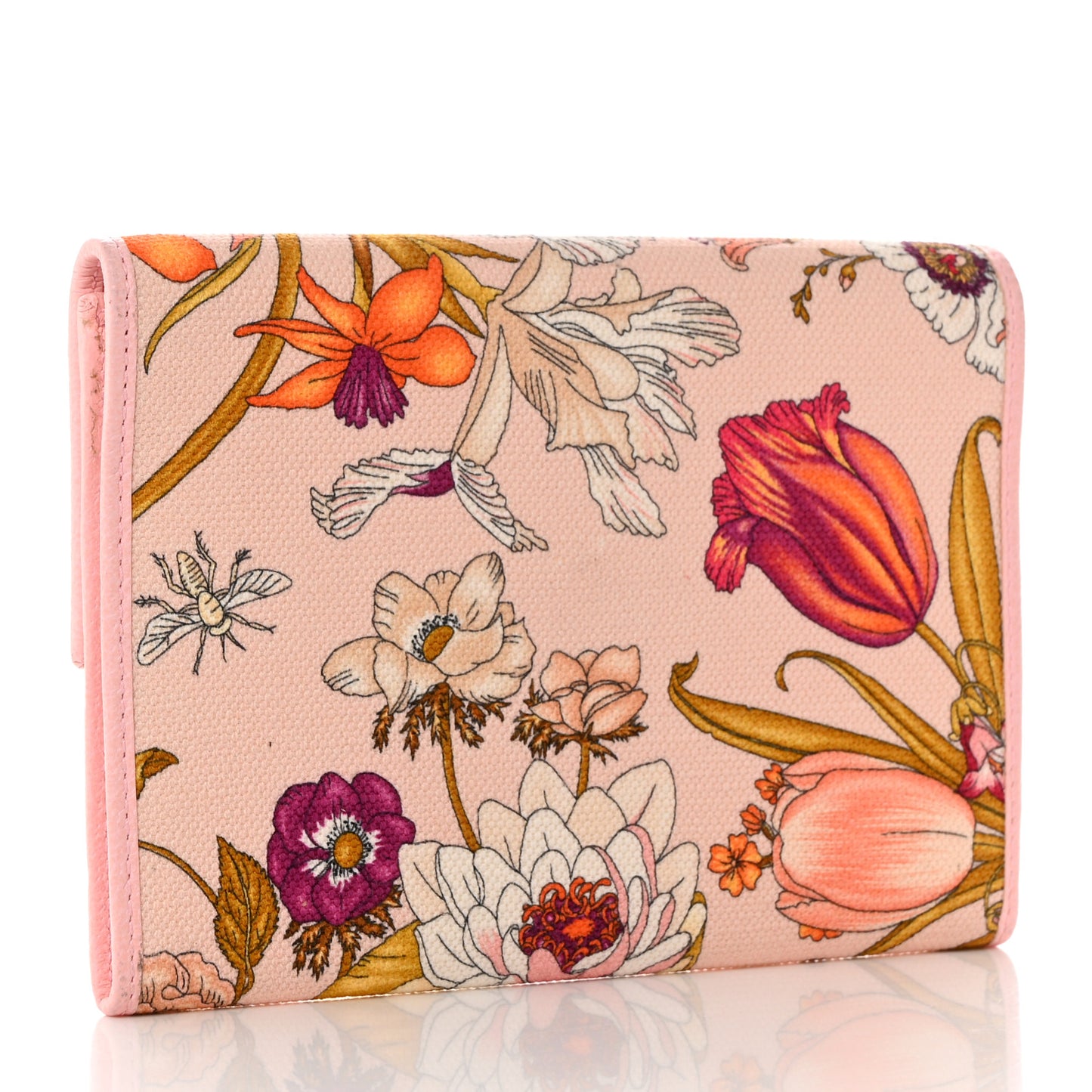 Canvas Flora Compact Wallet Pink