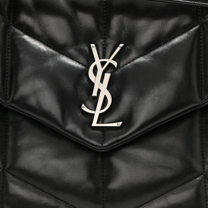 Saint Laurent Lambskin Quilted Medium Loulou Puffer Monogram Chain Satchel Black 8 of 8