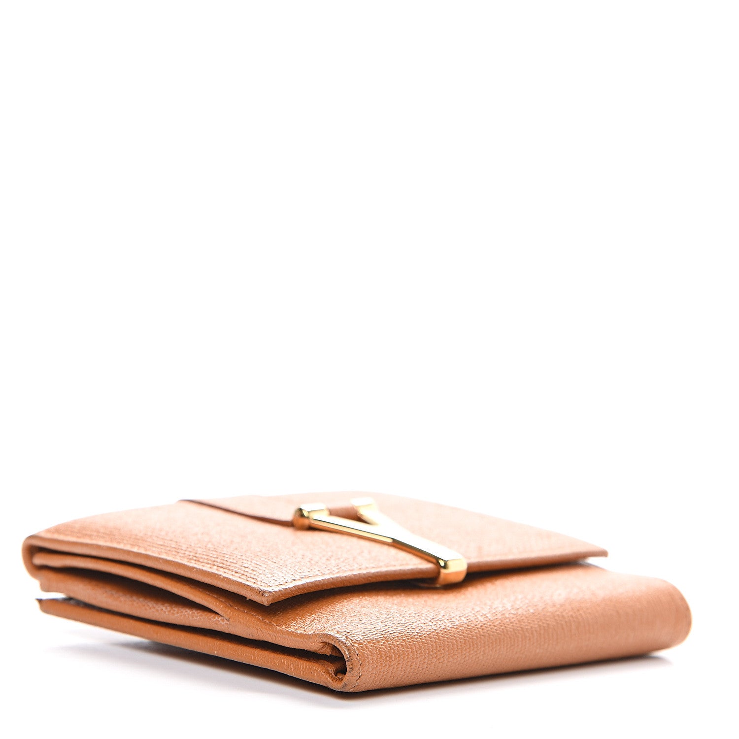 Saint Laurent Coated Calfskin Classic Y Compact Wallet Brown 3 of 12