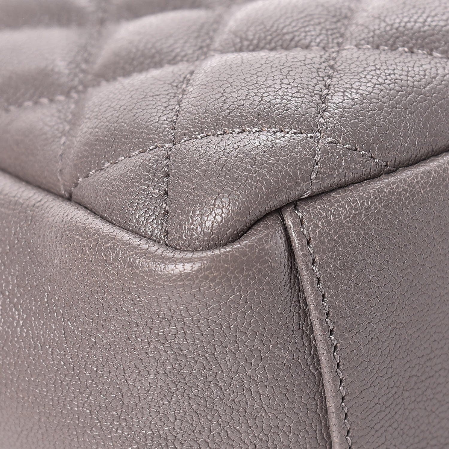 Saint Laurent Sheepskin Tri-Quilt Monogram Medium College Bag Gray 13 of 14