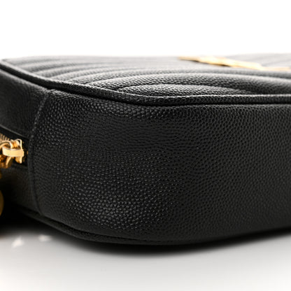 Saint Laurent Grain De Poudre Matelasse Monogram Mini Lou Camera Bag Black 9 of 11