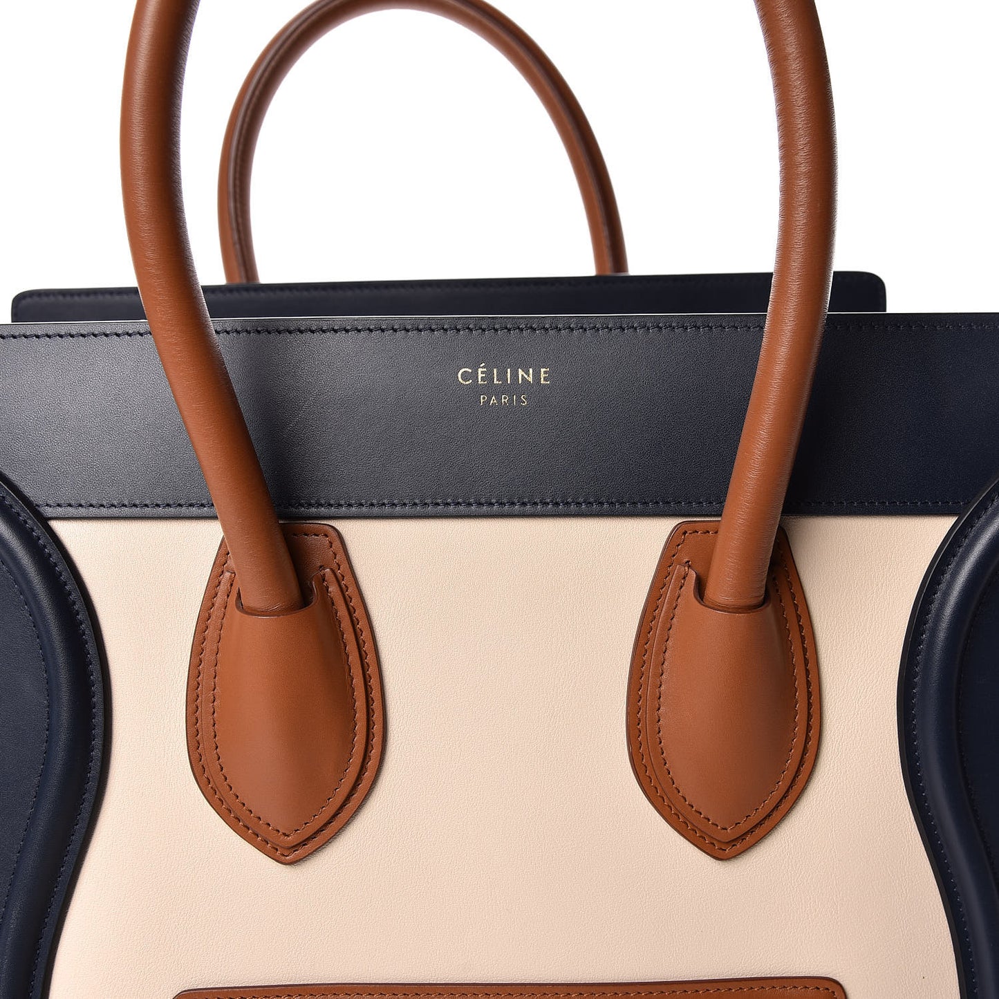 Smooth Calfskin Mini Tri-Color Luggage Brown