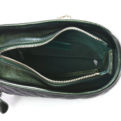 Chanel Metallic Aged Calfskin Chevron Quilted Small Gabrielle Hobo Green 5 of 11