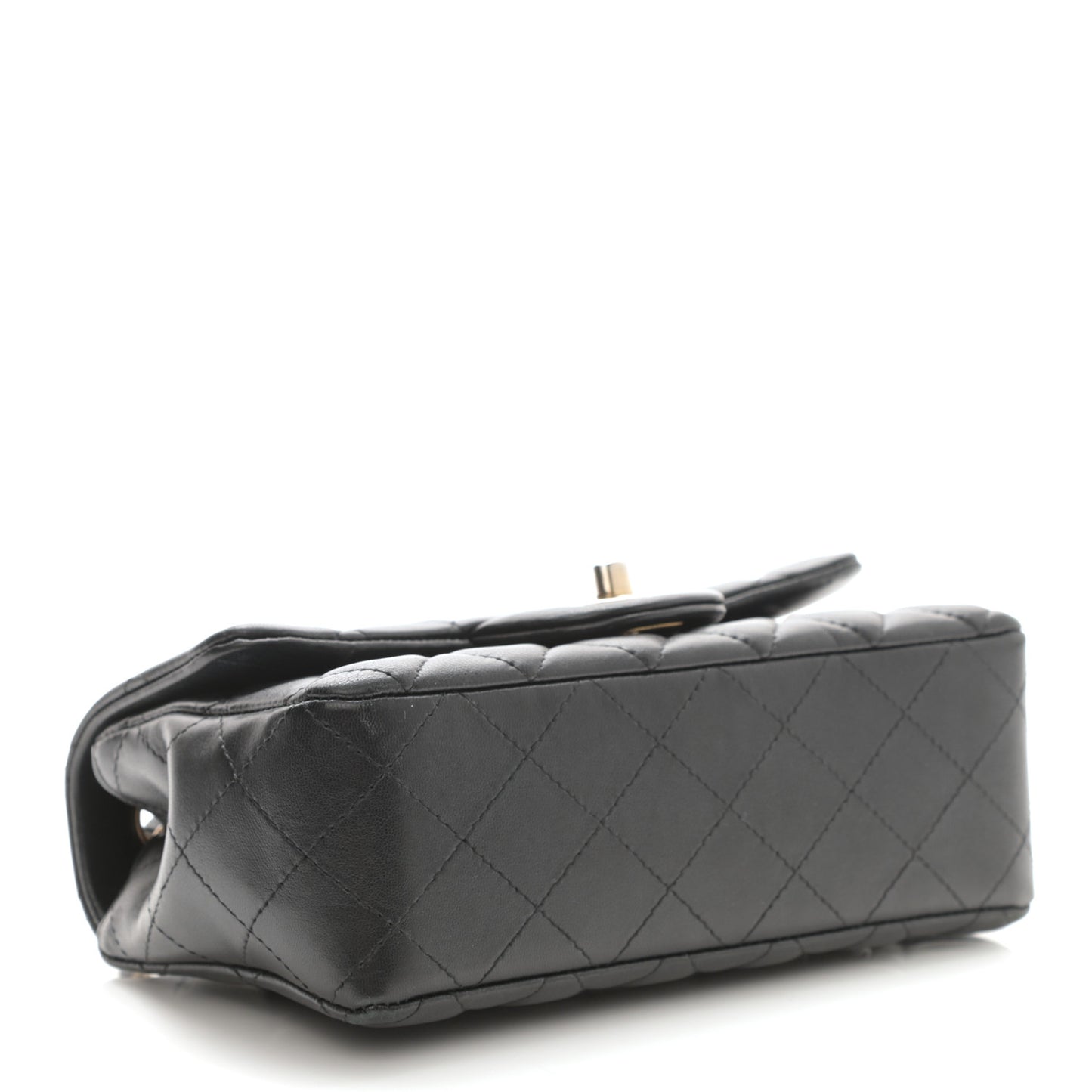 Lambskin Quilted Mini Rectangular Flap Black