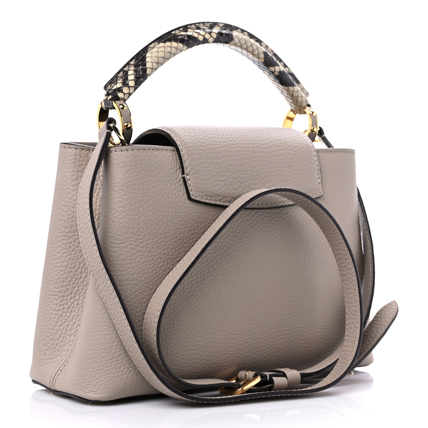 Louis Vuitton Taurillon Snakeskin Capucines BB Galet 3 of 9