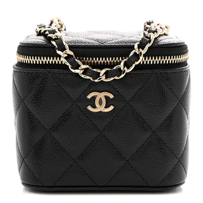 Chanel Caviar Quilted Mini Vanity Case With Chain Black 1 of 11