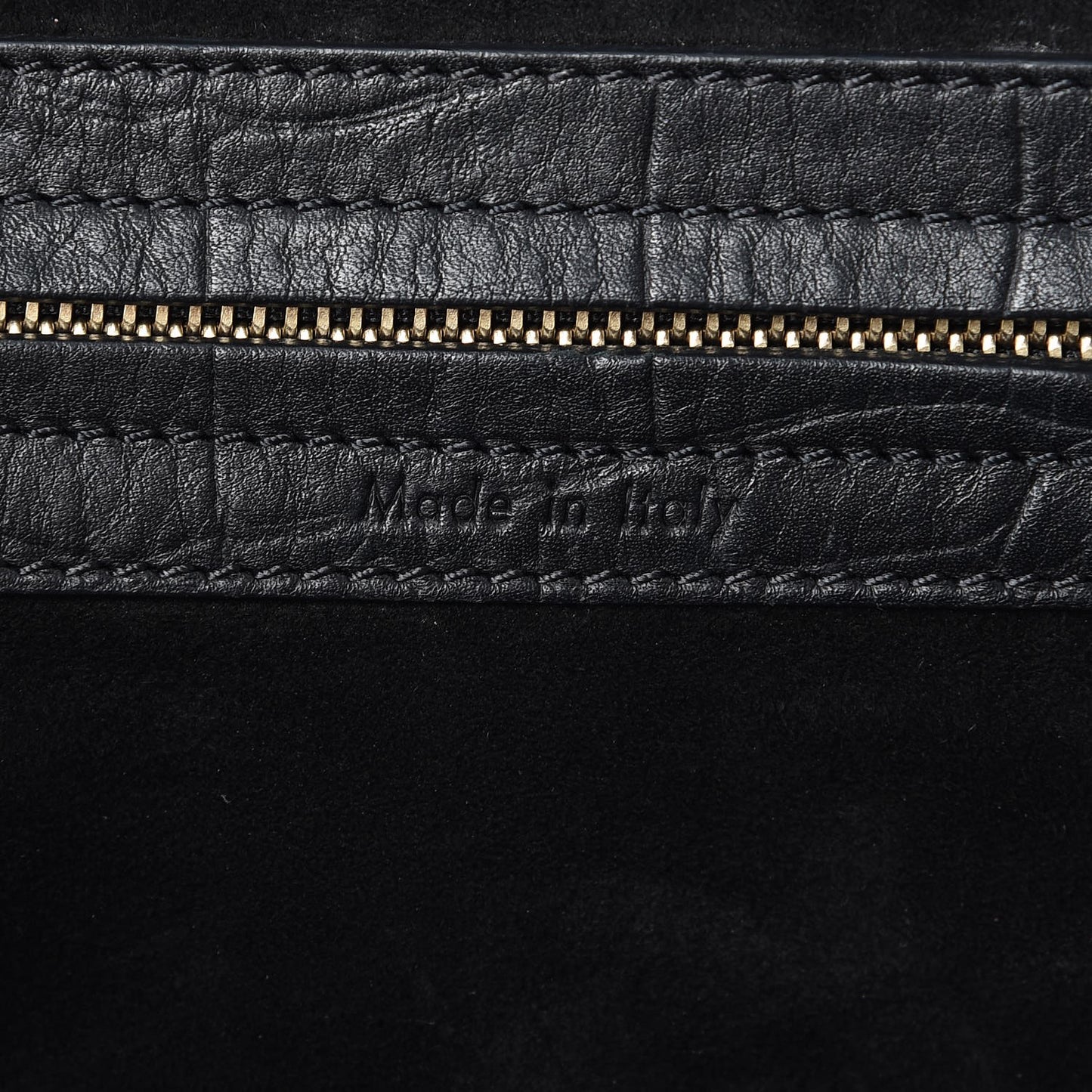 Crocodile Embossed Calfskin Medium Phantom Luggage Black